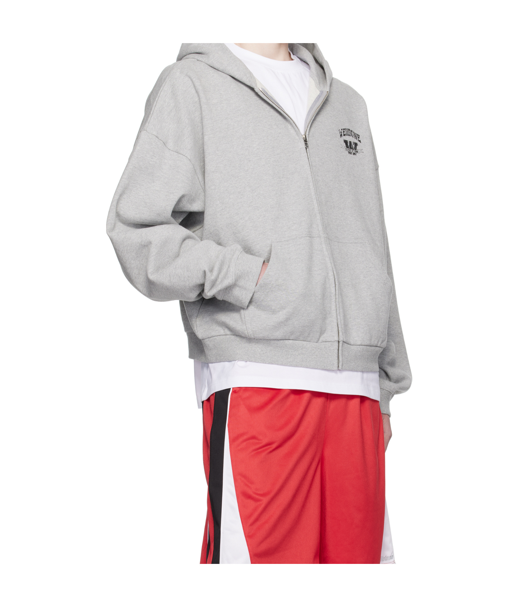 We11 Done College Zip-up Hoodie In Gray