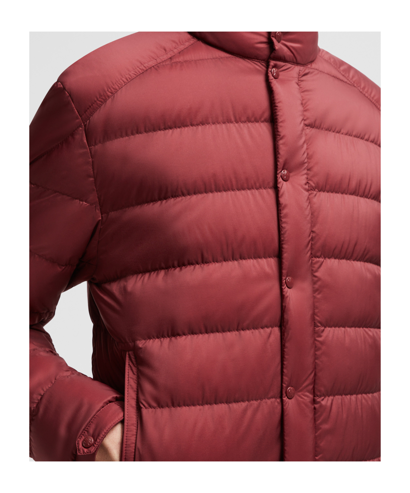 Moncler Selves Nylon Down Jacket In Red