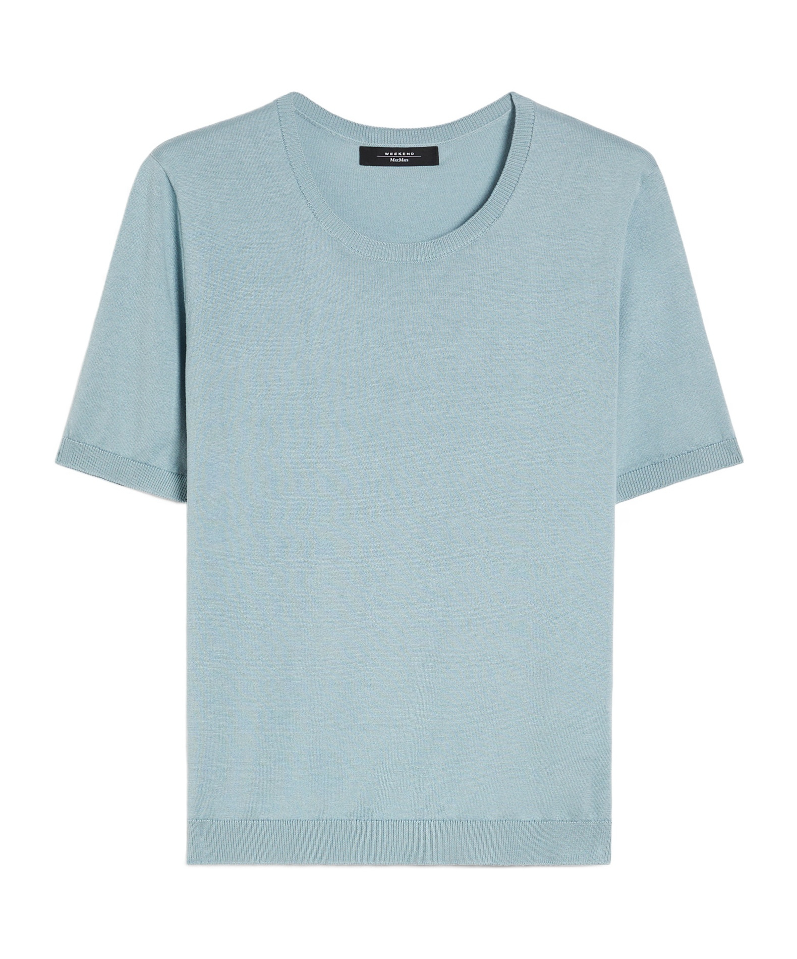 Weekend Max Mara Short-sleeved Knitted T-shirt In Blue