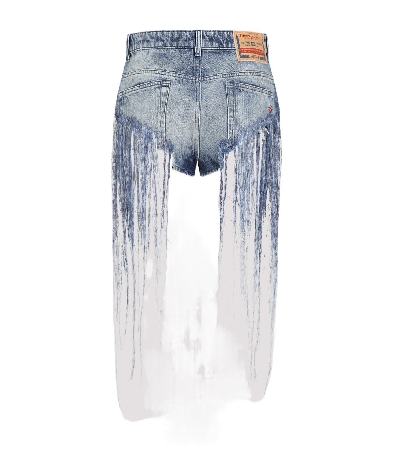 Shop Diesel Fringe-detailing Shorts In Blue