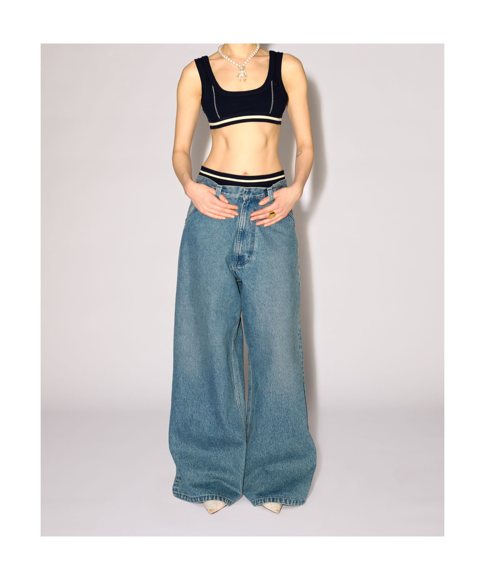 Ambush Wide-leg Jeans In Blue