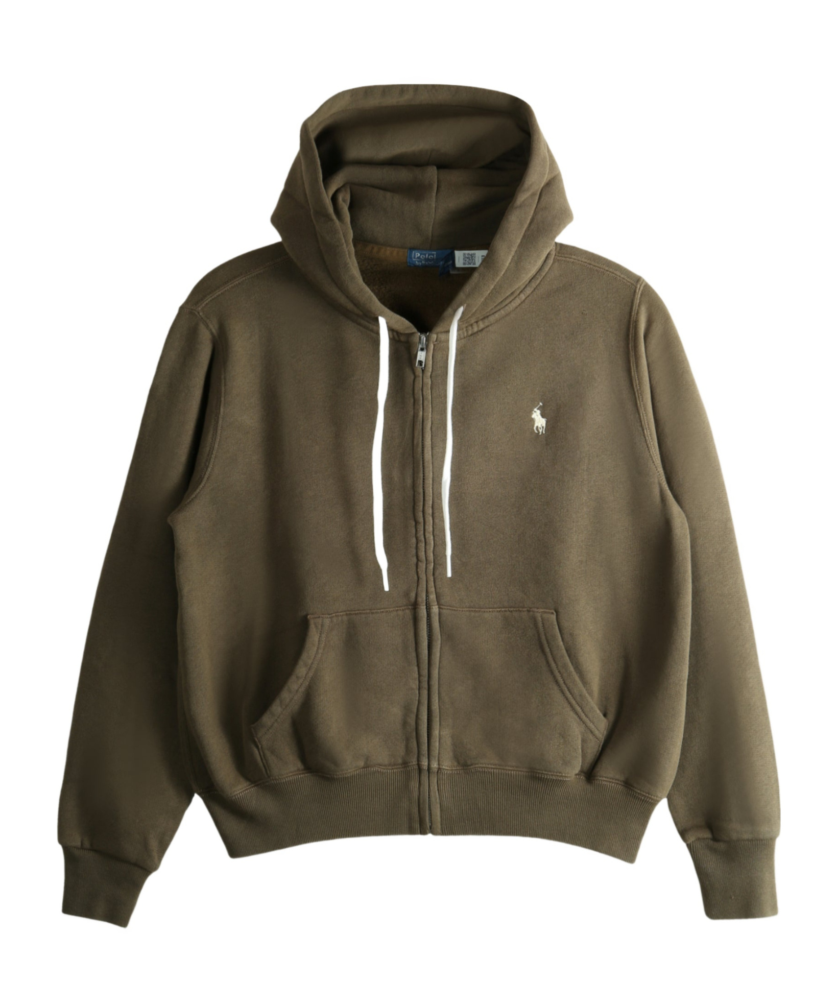 Polo Ralph Lauren Zip-up Drawstring Hoodie In Brown