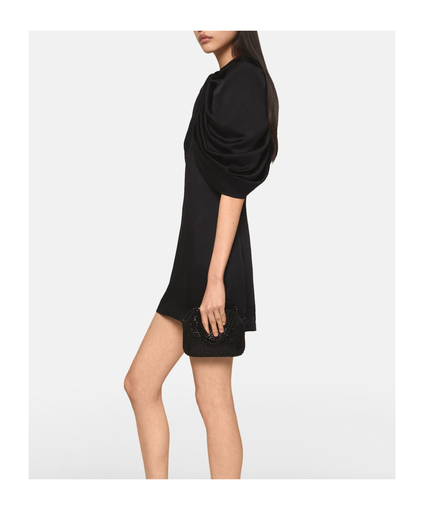 Stella Mccartney Stella Mc Cartney Mini Dress With Petal Sleeves In Black