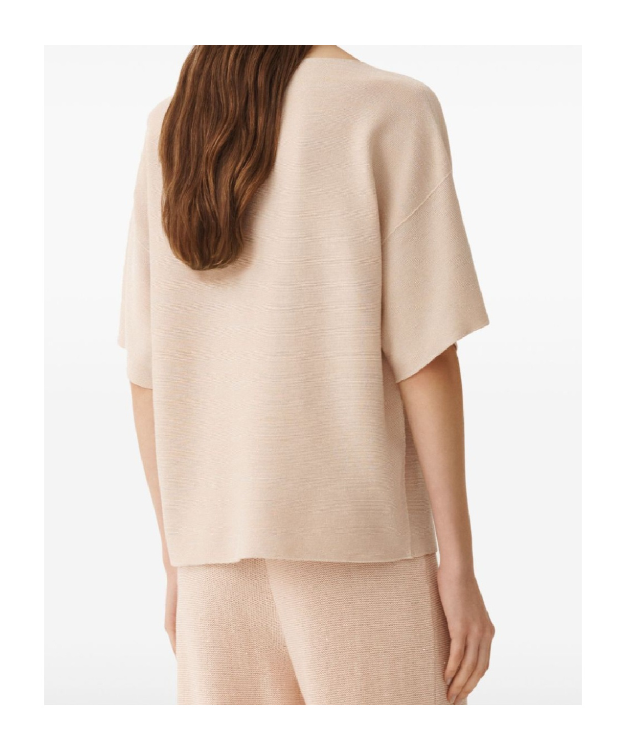 Fabiana Filippi Cotton And Lurex Sweater In Nude