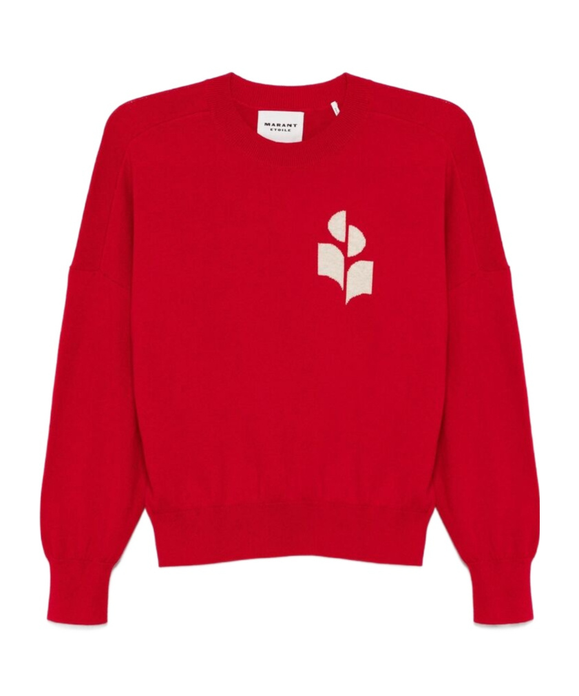 Isabel Marant Étoile Womens Poppy Red Round-knit Knitted Cotton And Wool-blend Jumper In Red