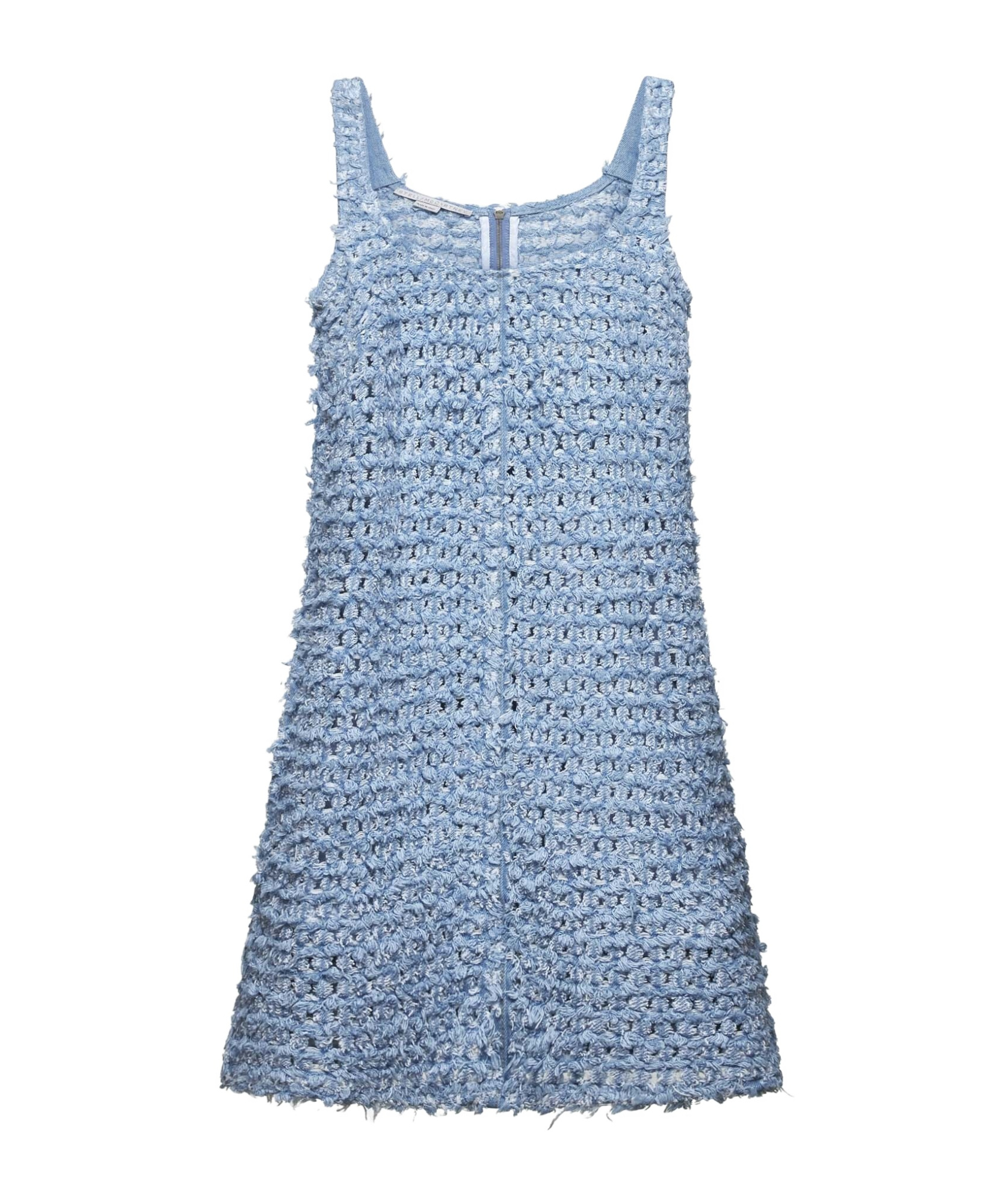 STELLA MCCARTNEY STELLA MCCARTNEY BOUCLÉ SLEEVELESS DENIM MINI DRESS