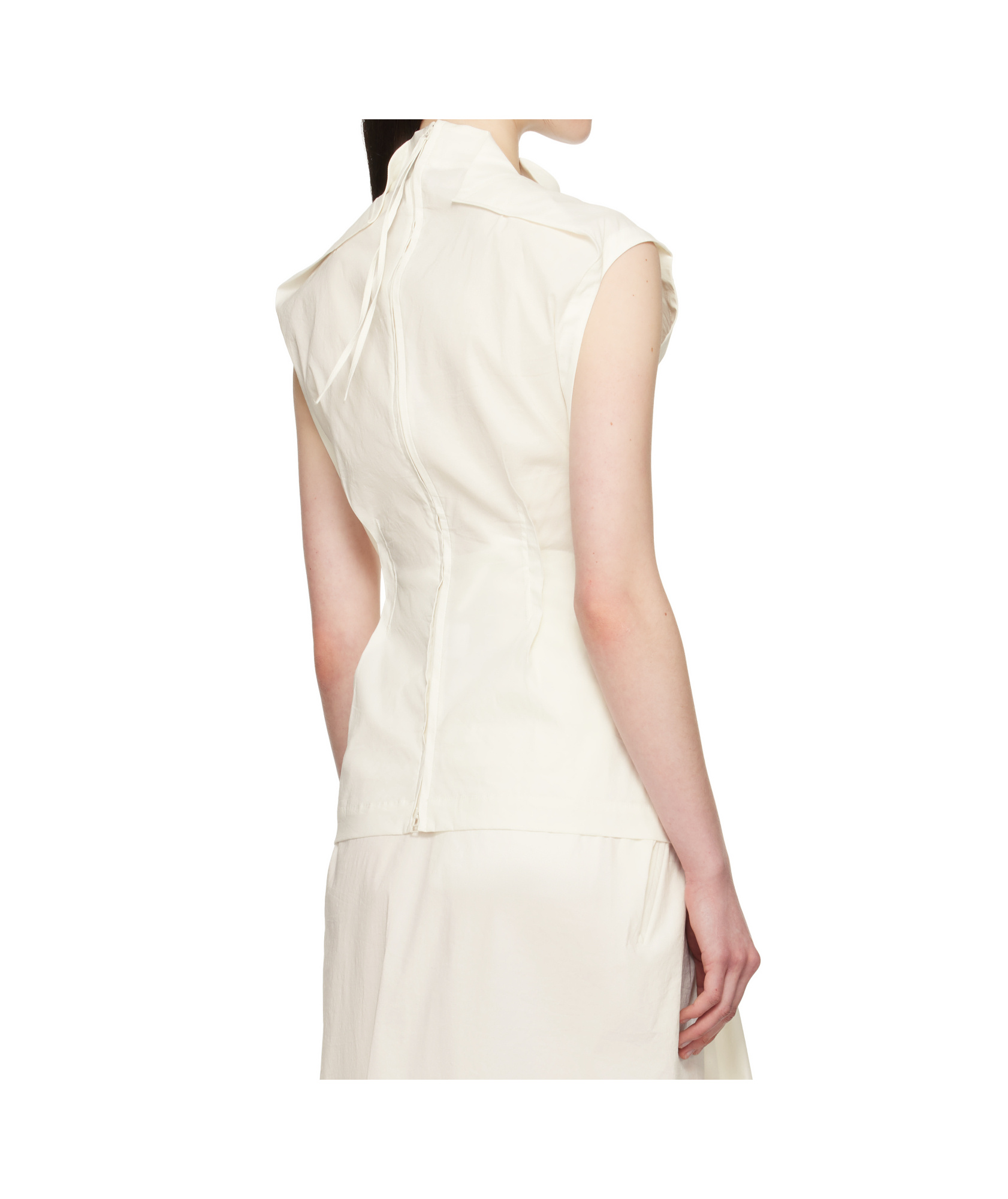 Issey Miyake Off-white Ample Top In White