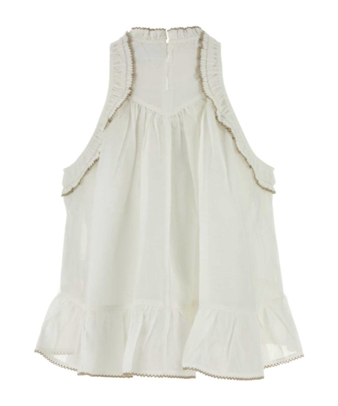Isabel Marant Étoile Ruffle Sleeveless T-shirt In White
