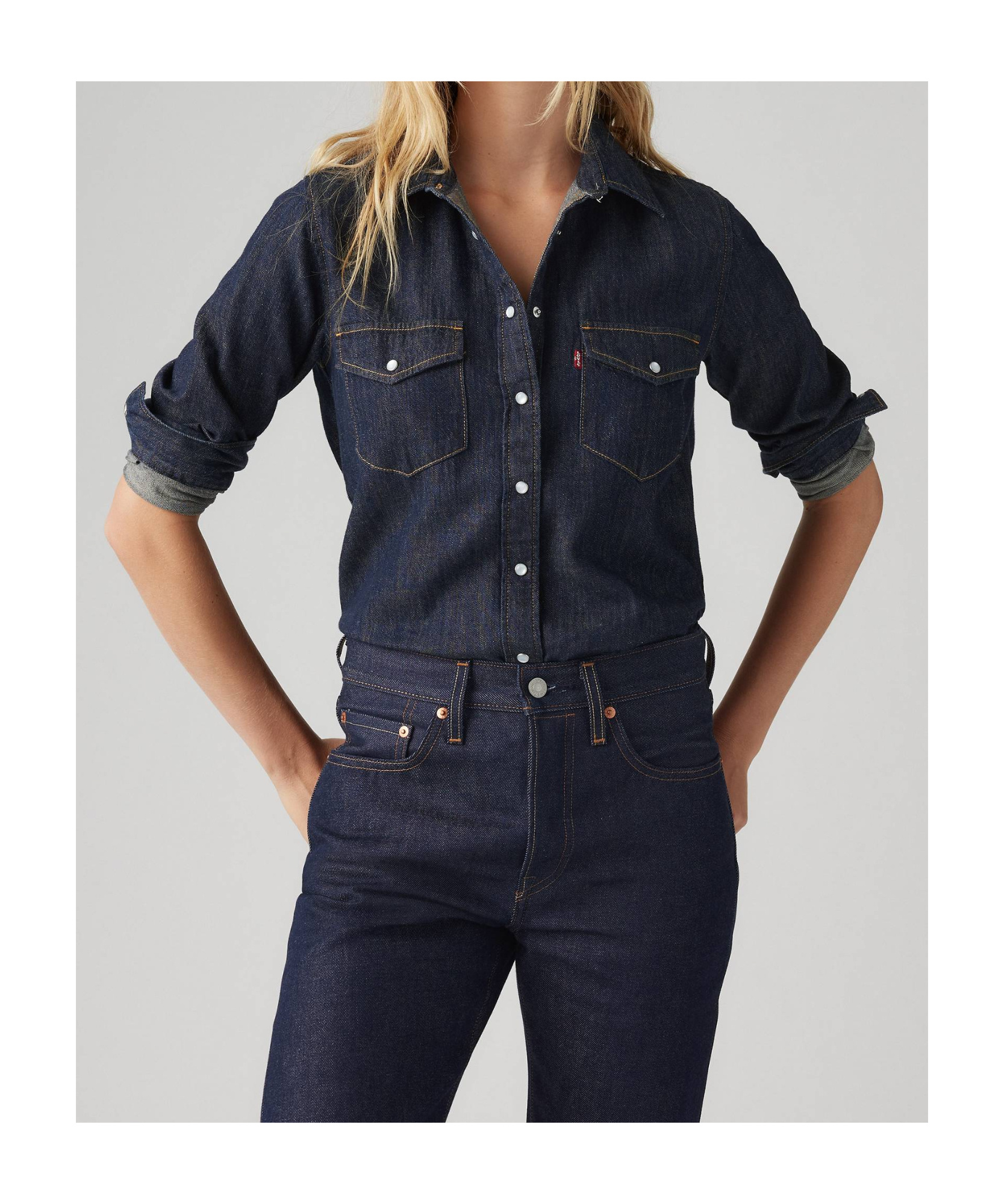 Levi's Iconic Western Linen+ Denim Shirt In Today's News - Dark Wash