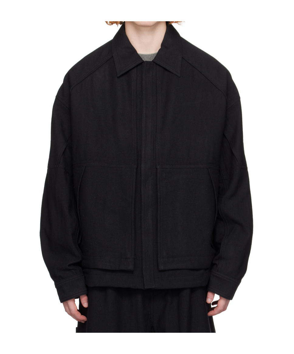 Juunj Lapel Casual Jacket In Black