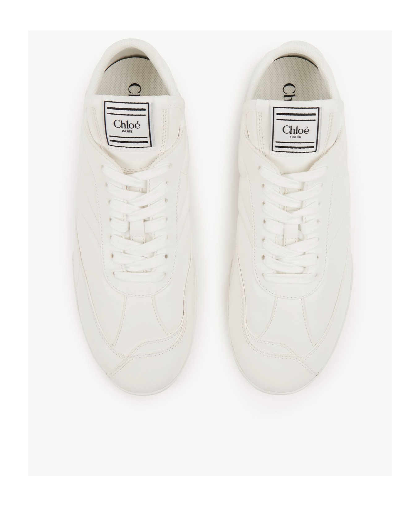 Chloé Womens Winter Wht Kick Brand-patch Leather Low-top Trainers Eur 36 / 3 Uk In White