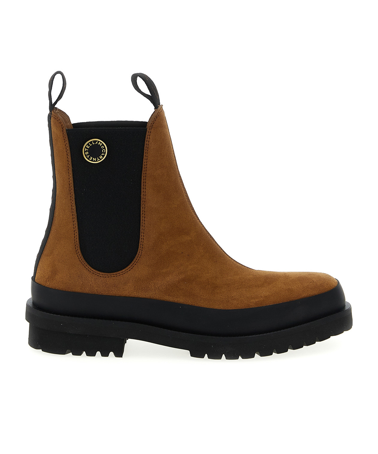 Stella Mccartney Ankle Boots With Elastic Side Panels In Brown