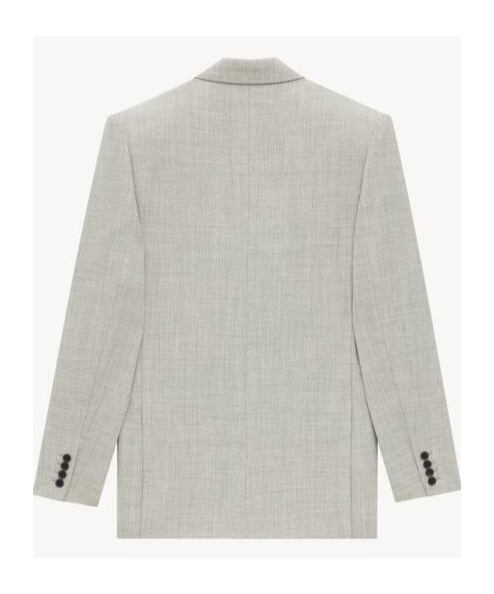 Saint Laurent Long-sleeved Suit Jacket In Light Gray