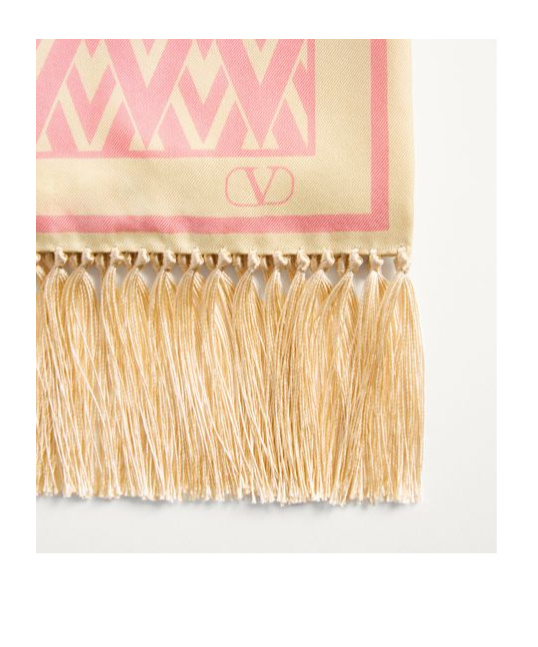 Shop Valentino Toute La V Bandeau Scarf In Nude
