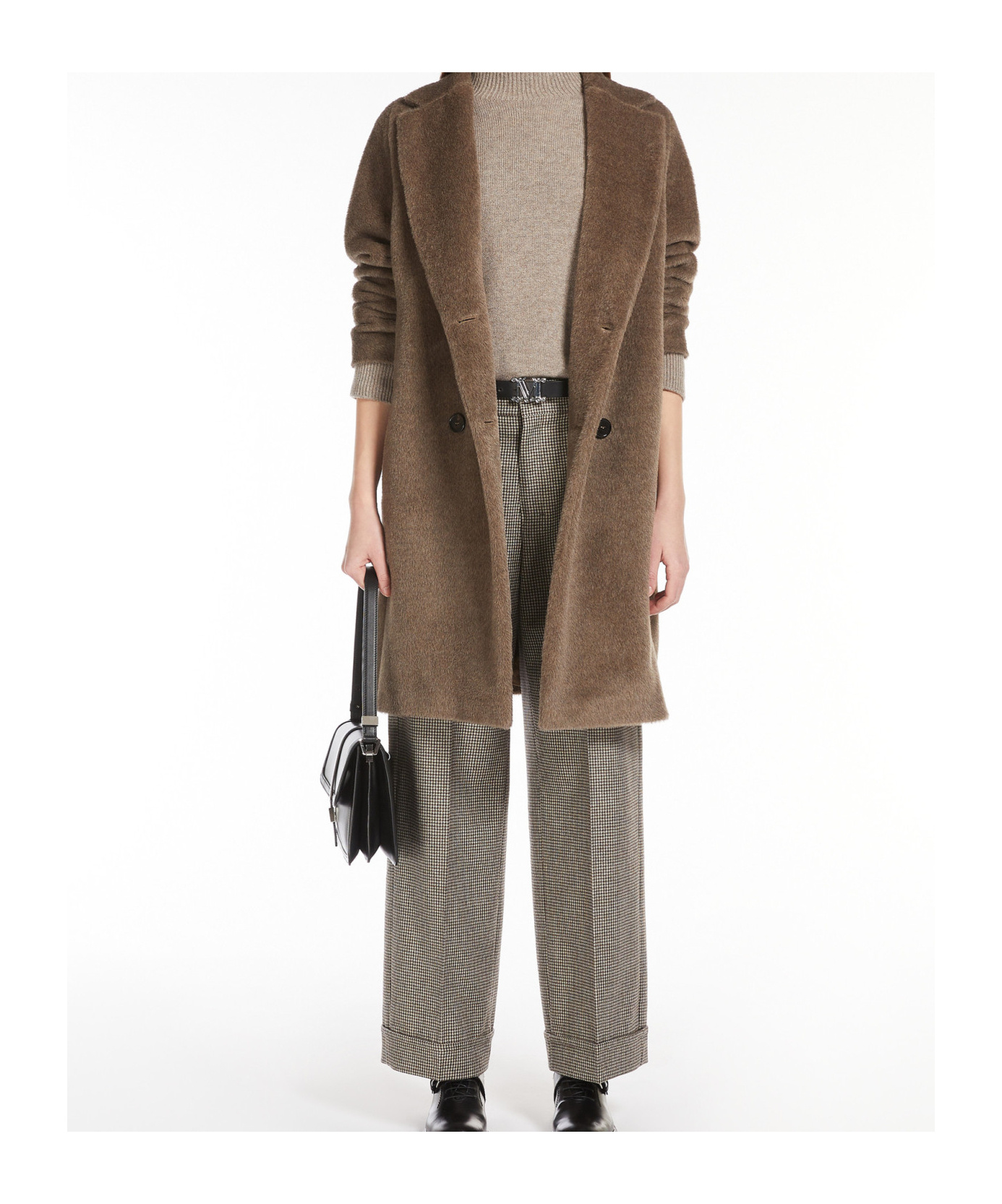 Max Mara Wool Cashmere Wide-leg Pants In Nude