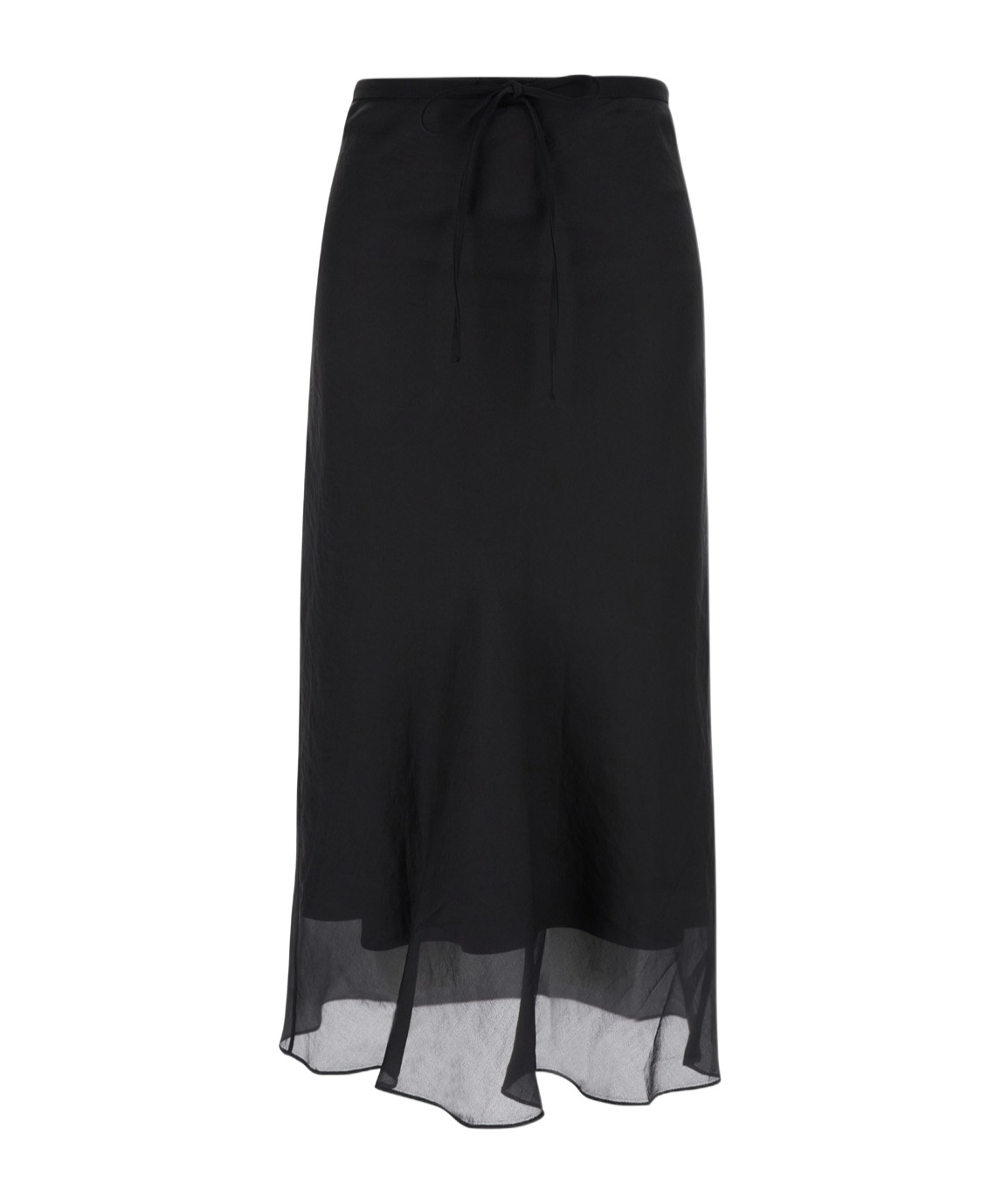 Dunst Black Double-layer Long Skirt In Viscose Blend Woman