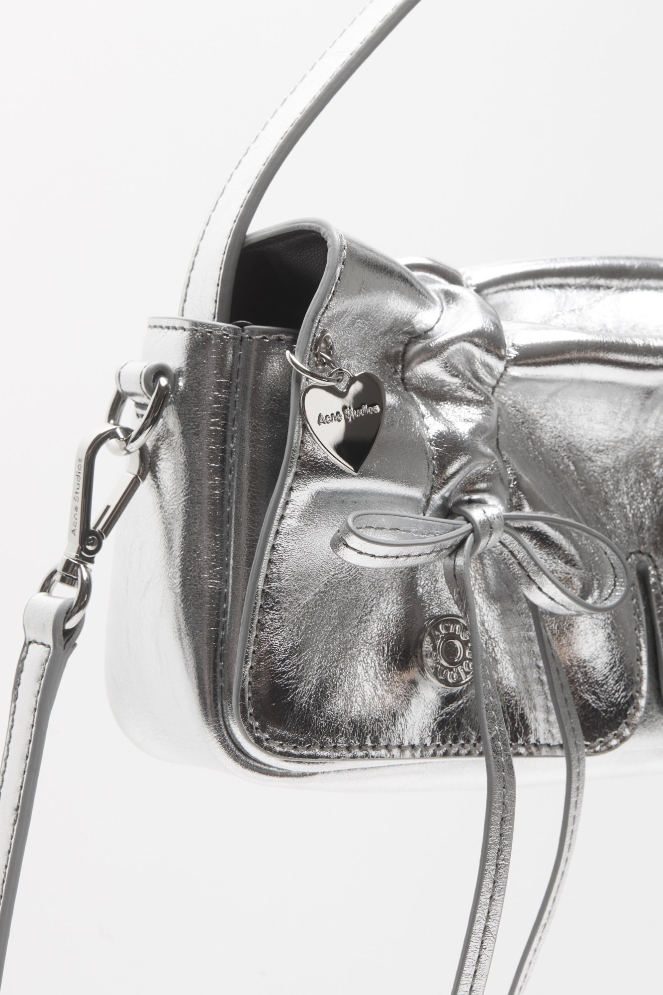 Acne Studios Multi-pocket Micro Metal Bag In Gray