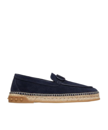 Valentino Leisure Flows Espadrilles In Split Leather In Black