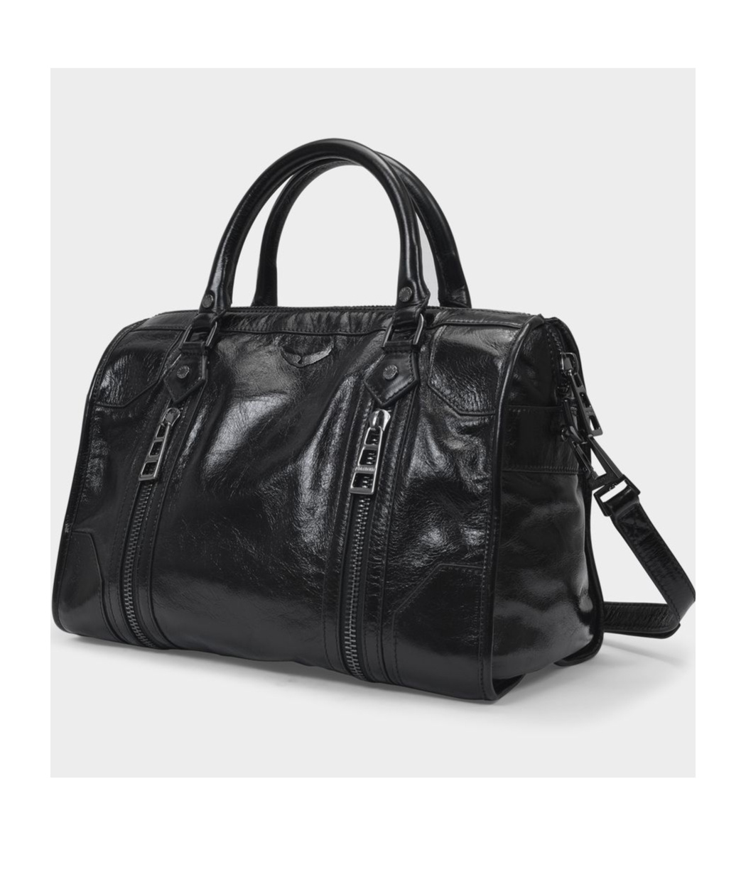 Shop Zadig & Voltaire Sunny Medium Shoulder Bag In Black