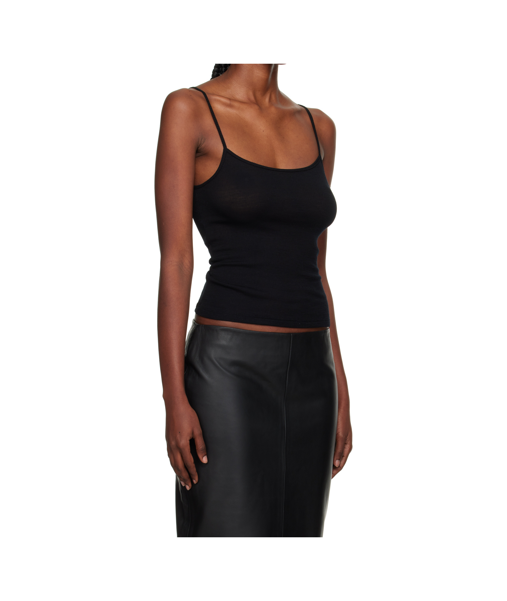 St Agni Ribbed Knitted Strap In Black