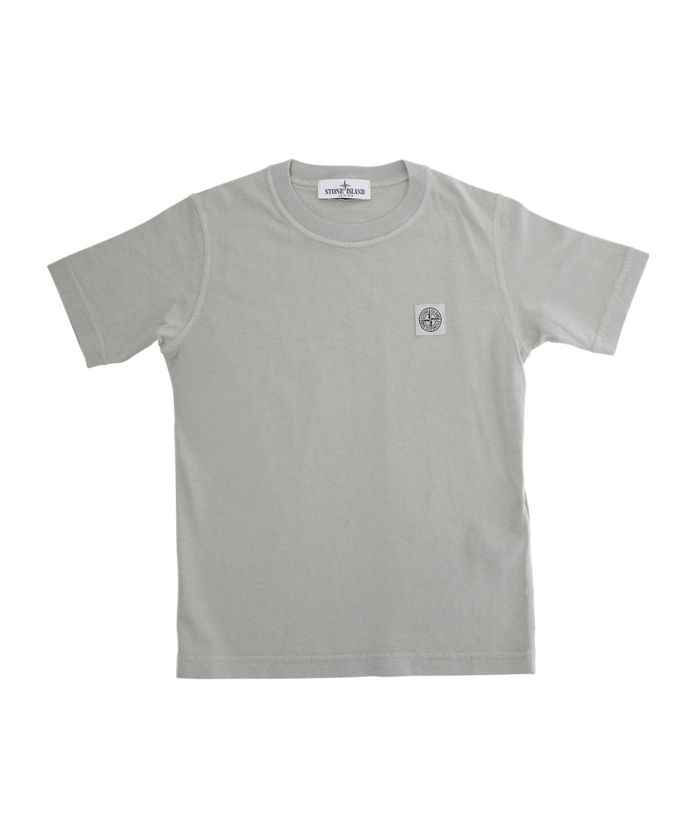 Stone Island Logo-patch T-shirt In Gray
