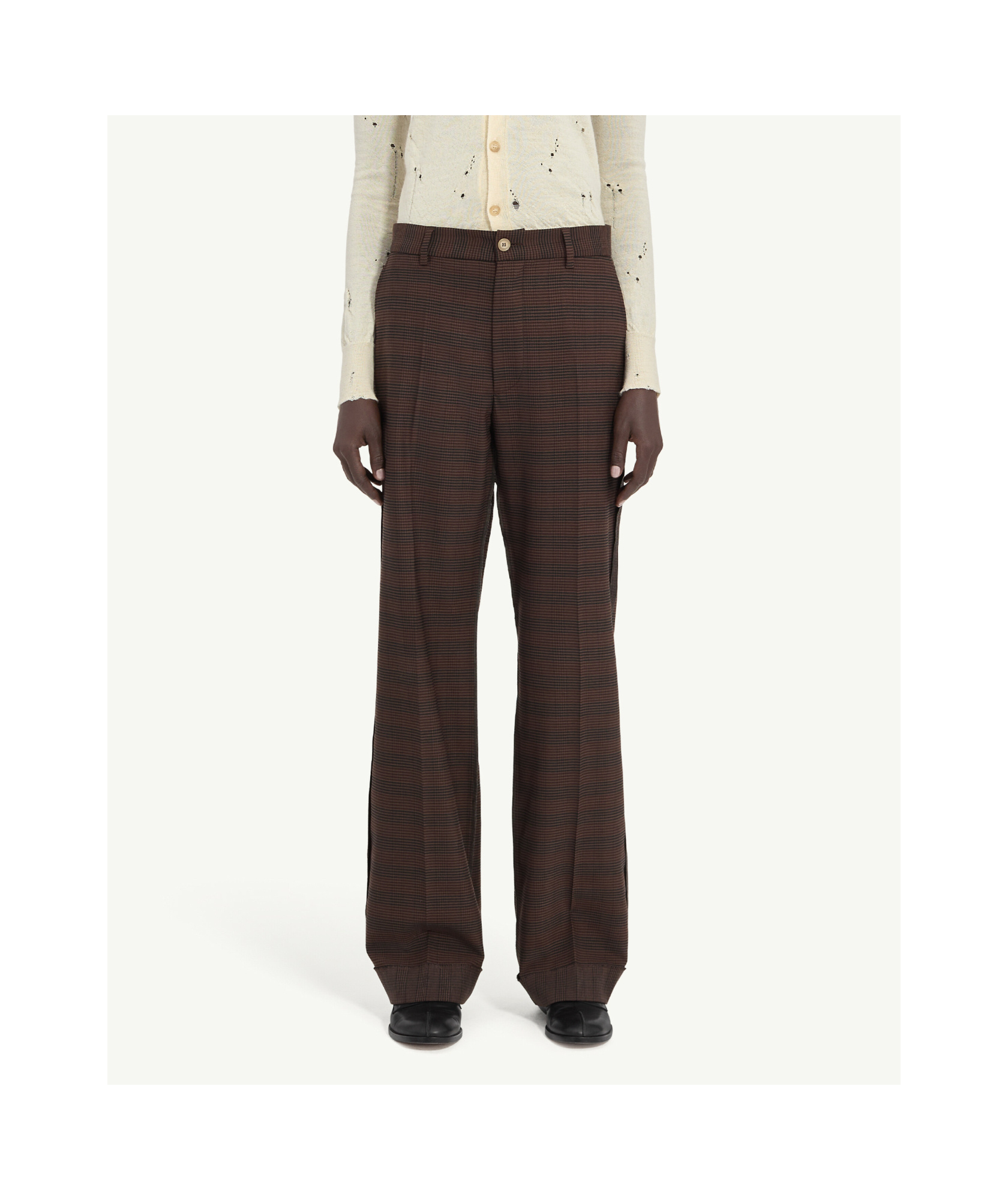 Mm6 Maison Margiela Checked Trousers In Black