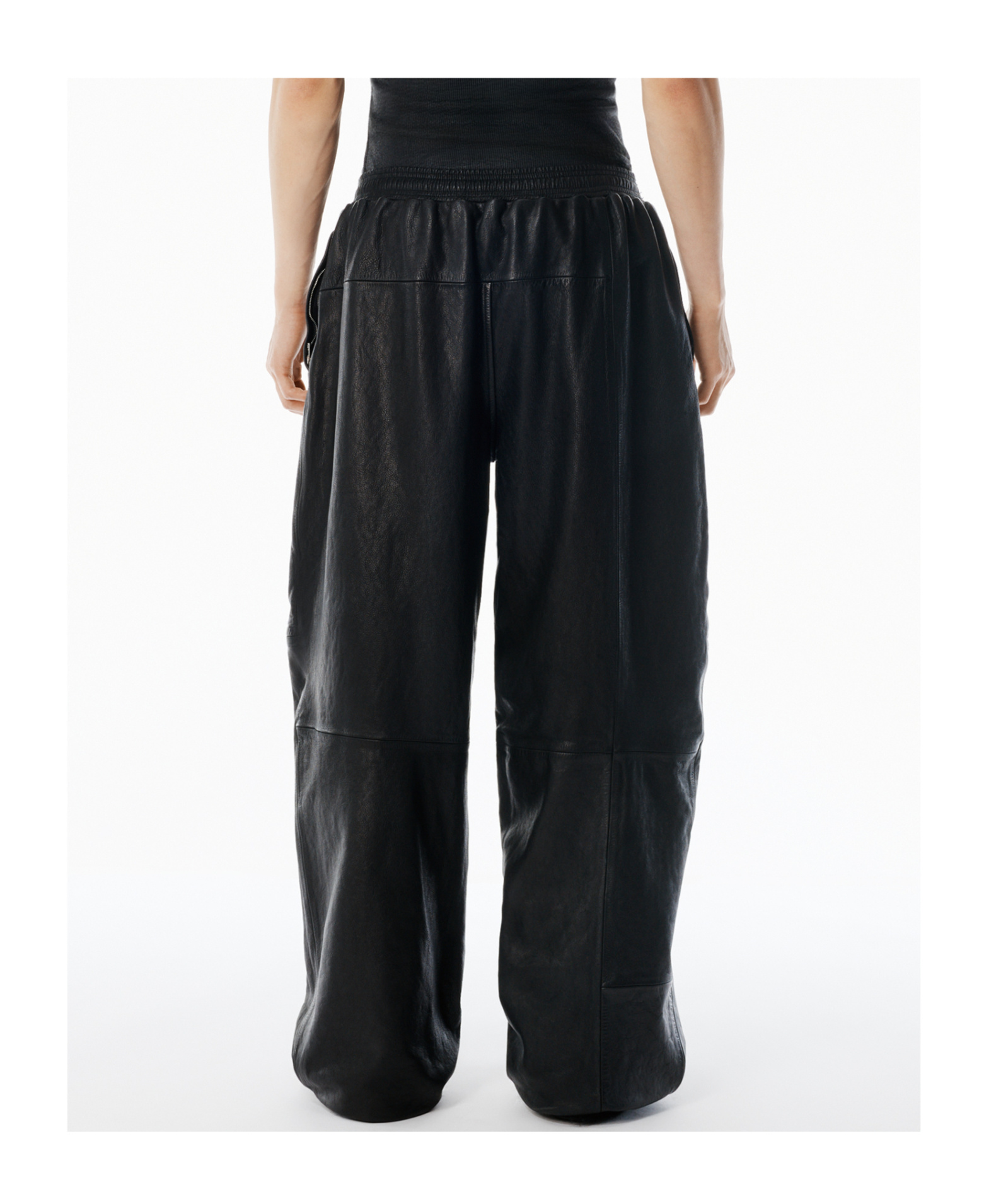 Alexander Wang Black Worn Moto Leather Sweatpant In Black