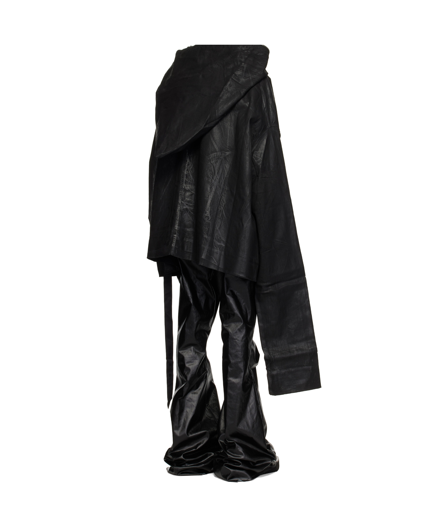 Rick Owens Drkshdw Black Hollywood Gimp Kaftan Denim Jacket In Black