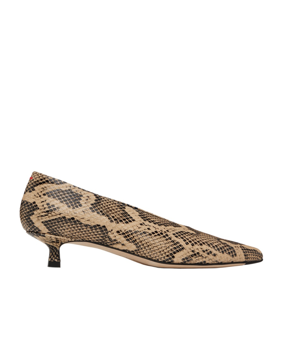 Shop Aeyde Clara Snake-pattern High-heeled Single-heeled Single-shoes In Nude