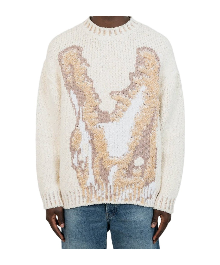 Lacoste Long-sleeved Sweater In Neutral