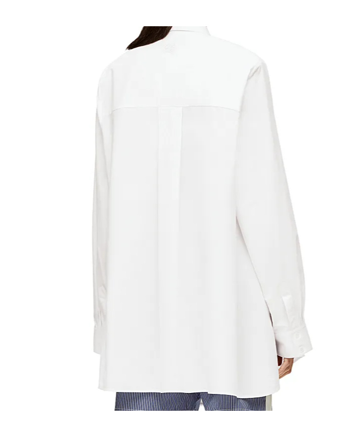 Loewe Asymmetric Long-sleeved Shirt In White