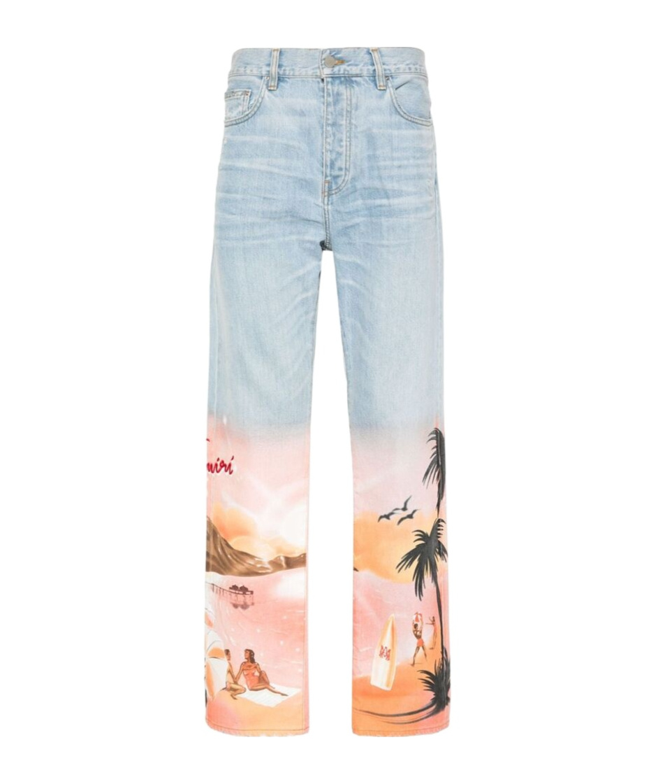 Amiri Logo-embroidered Jeans In Multicolor
