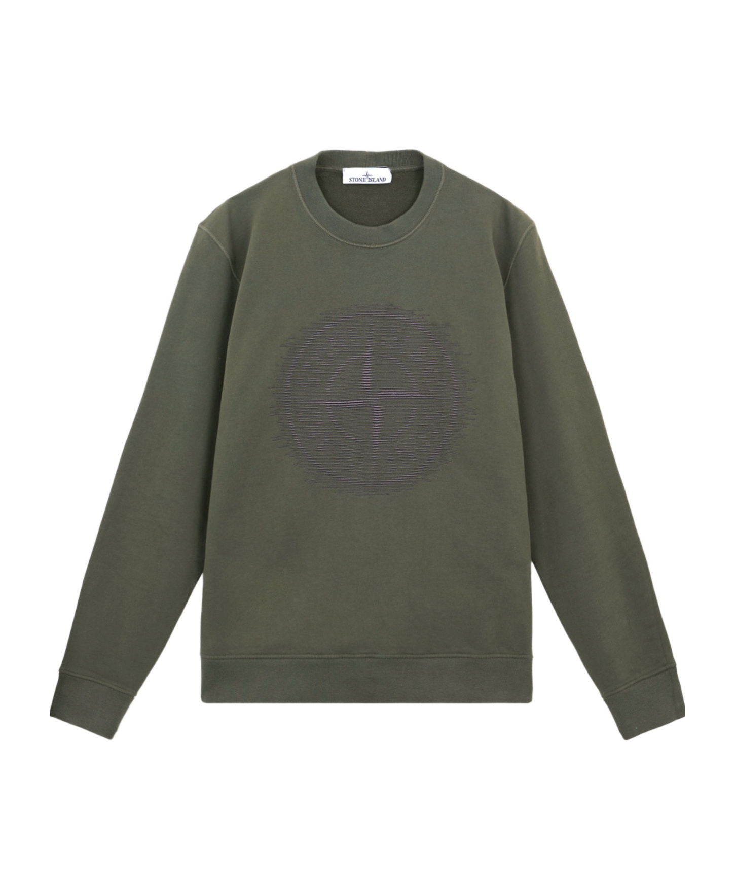 Stone Island Knitted Round-neck Sweatshirt In Green