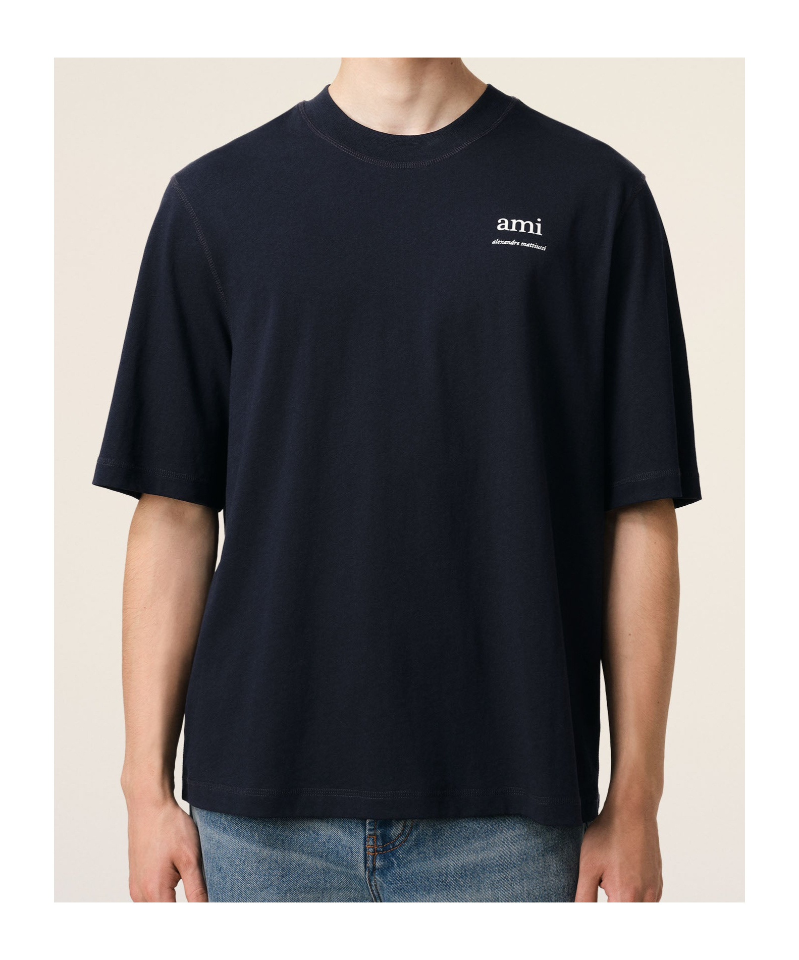 Ami Alexandre Mattiussi Ami Logo-print Organic Cotton T-shirt In