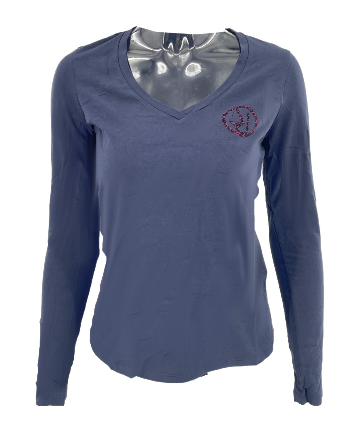 Armani Jeans V-neck Long-sleeved T-shirt In Blue