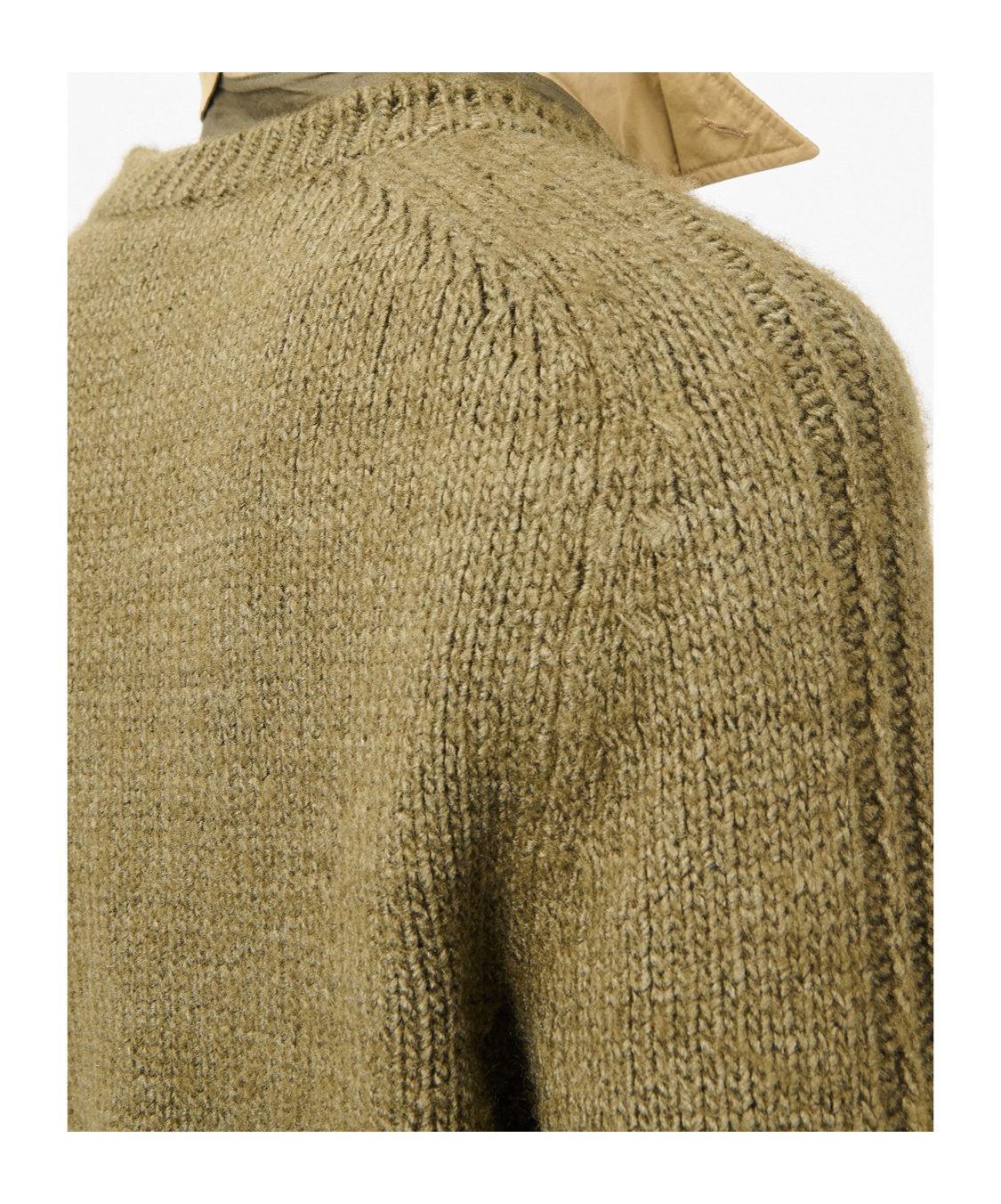 Our Legacy Textured Knit Crew Neck Sweater In Green