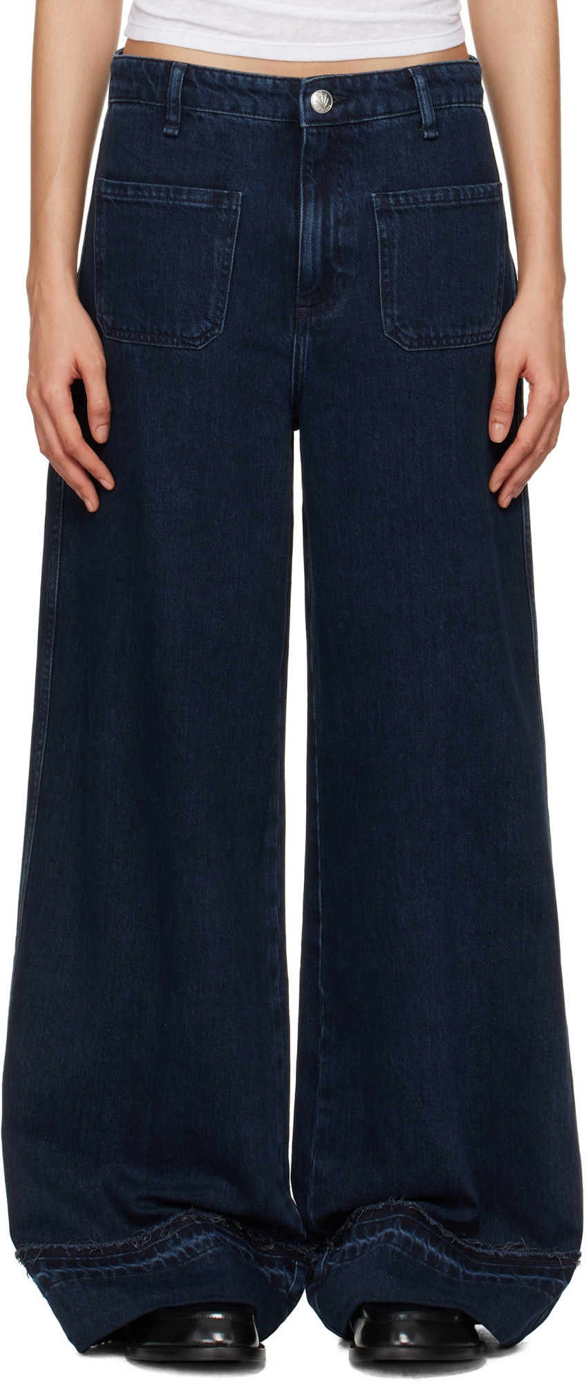 Rag & Bone Jeans With Belt Loops In Black