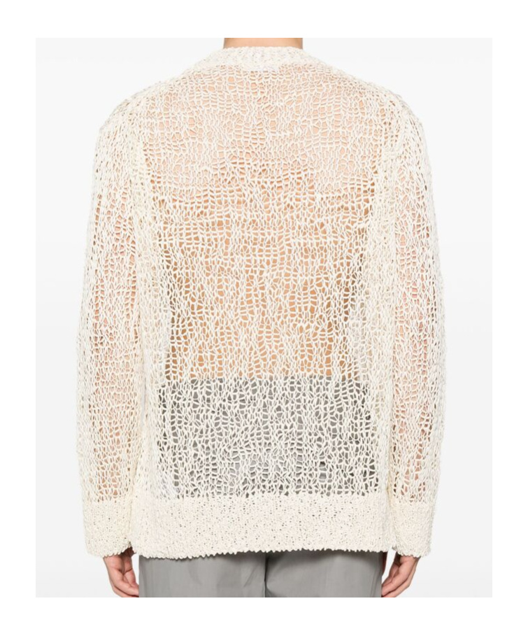 Jil Sander Open-knit Sweater In White