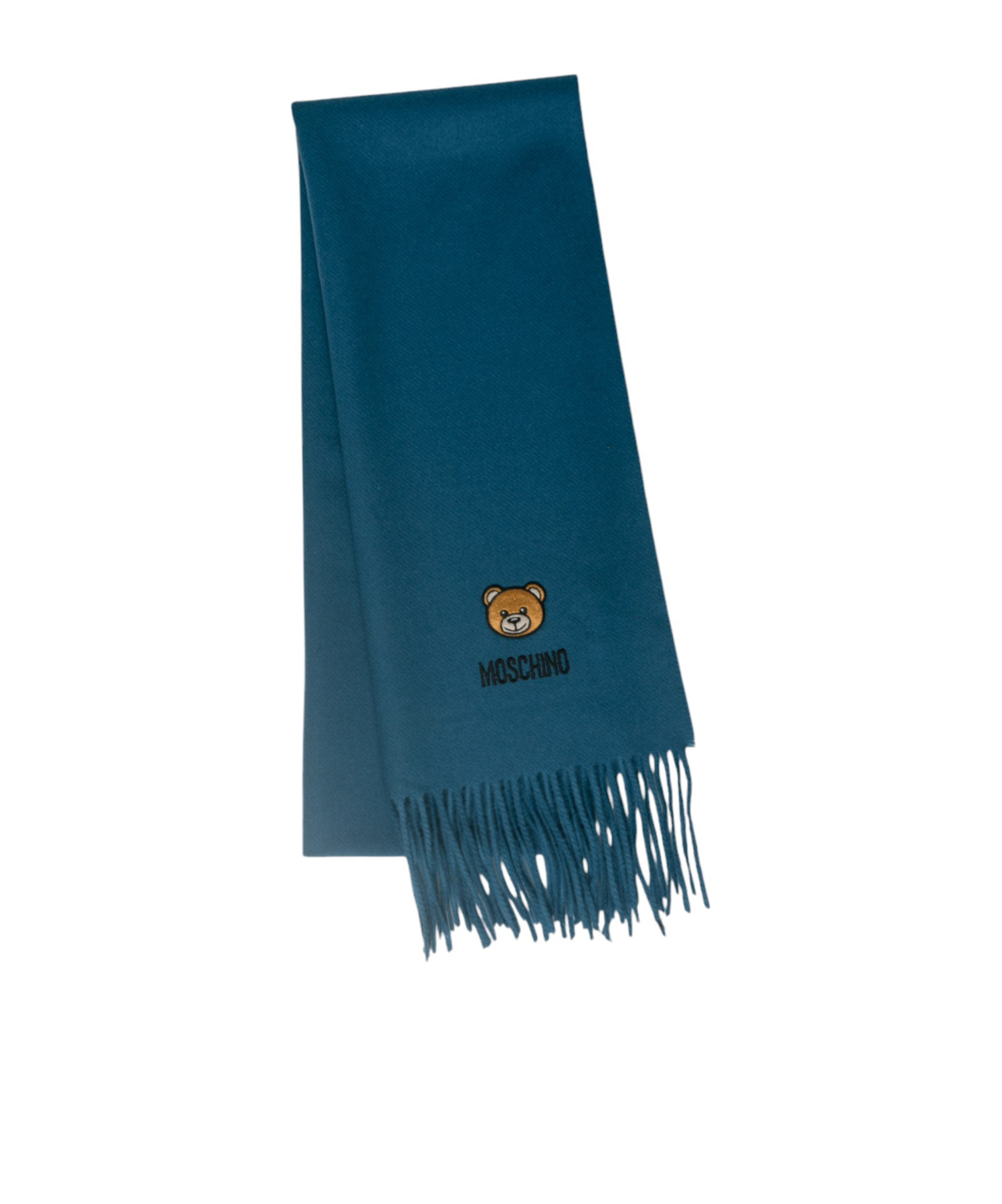 Moschino Fringed Scarf In Blue