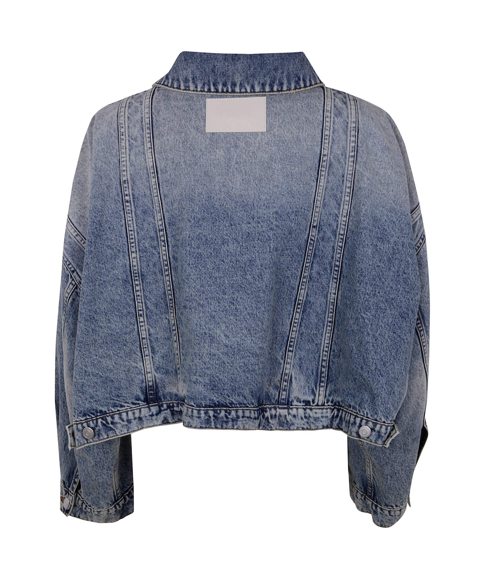 Shop Erika Cavallini Croped Denim Jacket In Blue