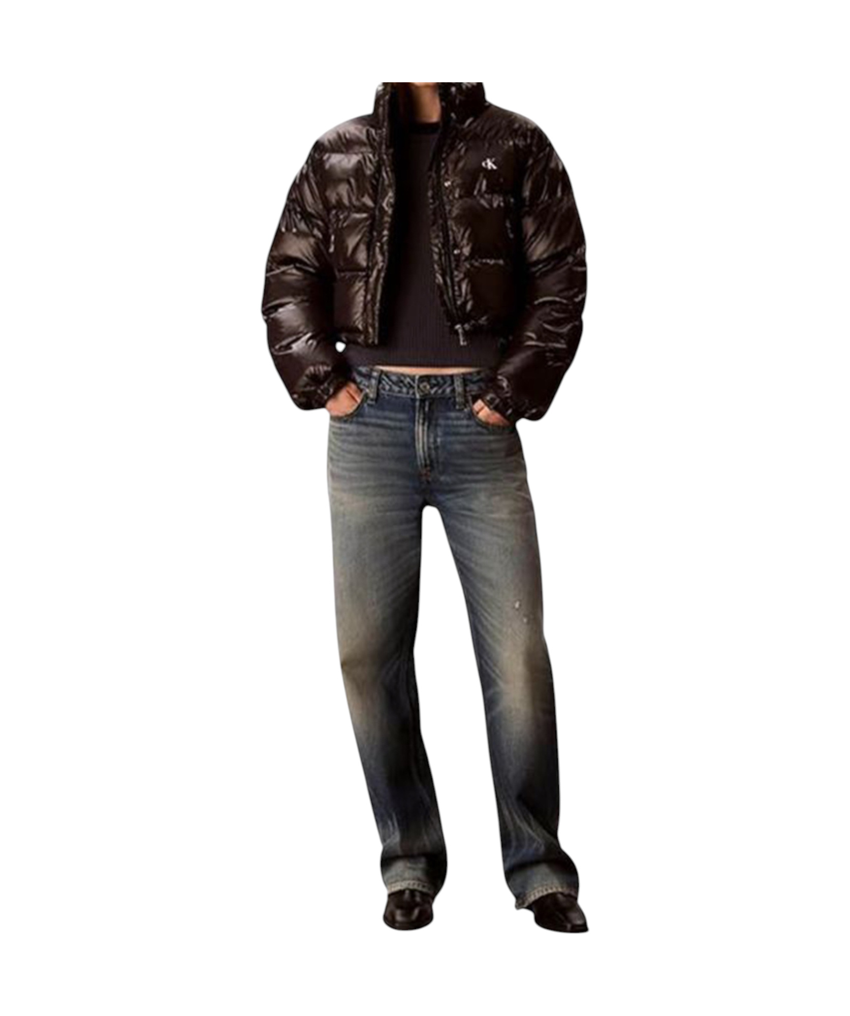 Calvin Klein Jeans Est.1978 Short Long-sleeved Cotton Jacket In Black
