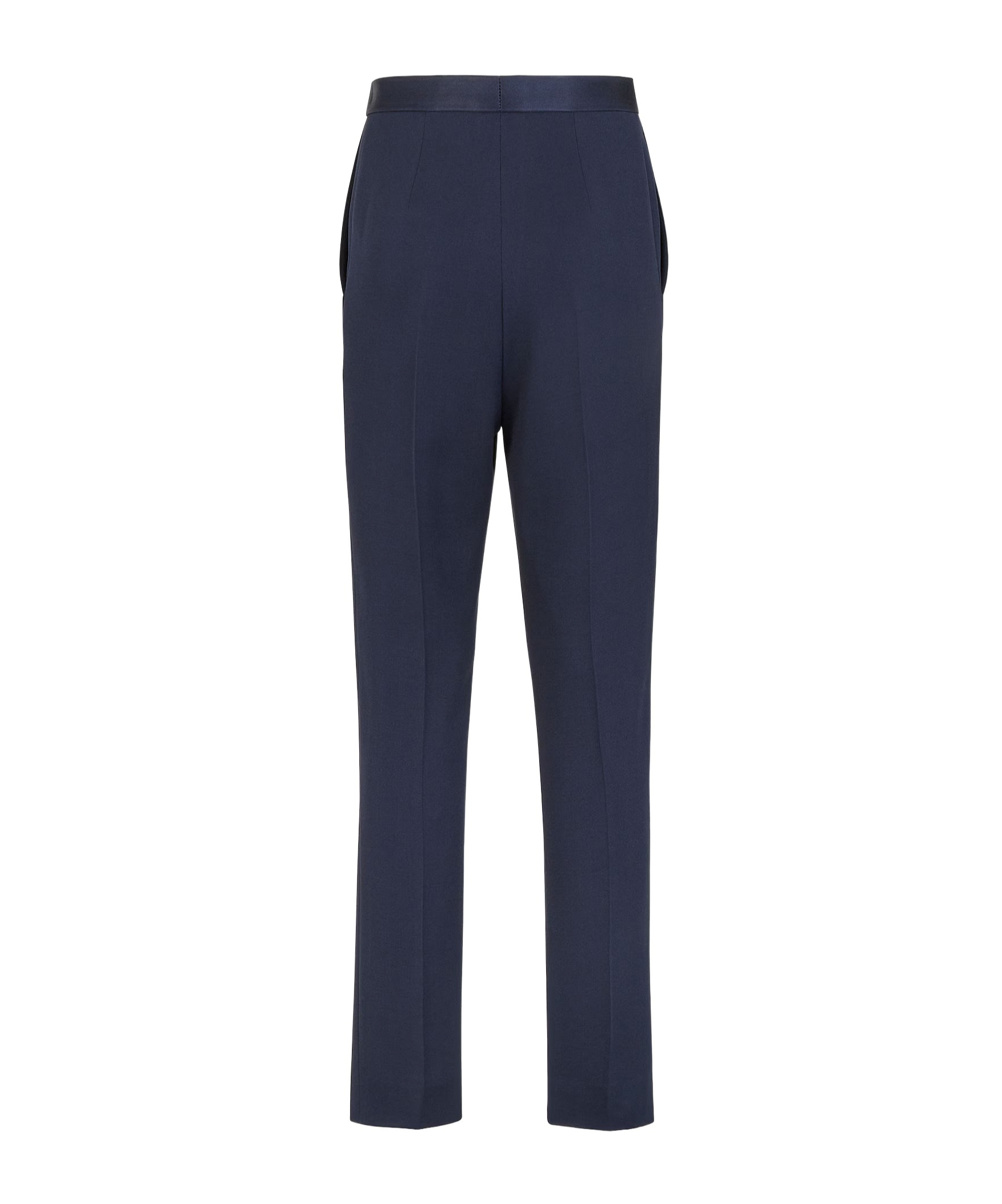 Fendi Zippered Wool Casual Pants In Navy Blue