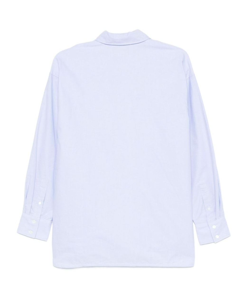 Maison Kitsuné Cotton Shirt With Long Sleeves And Structured Collar In Blue
