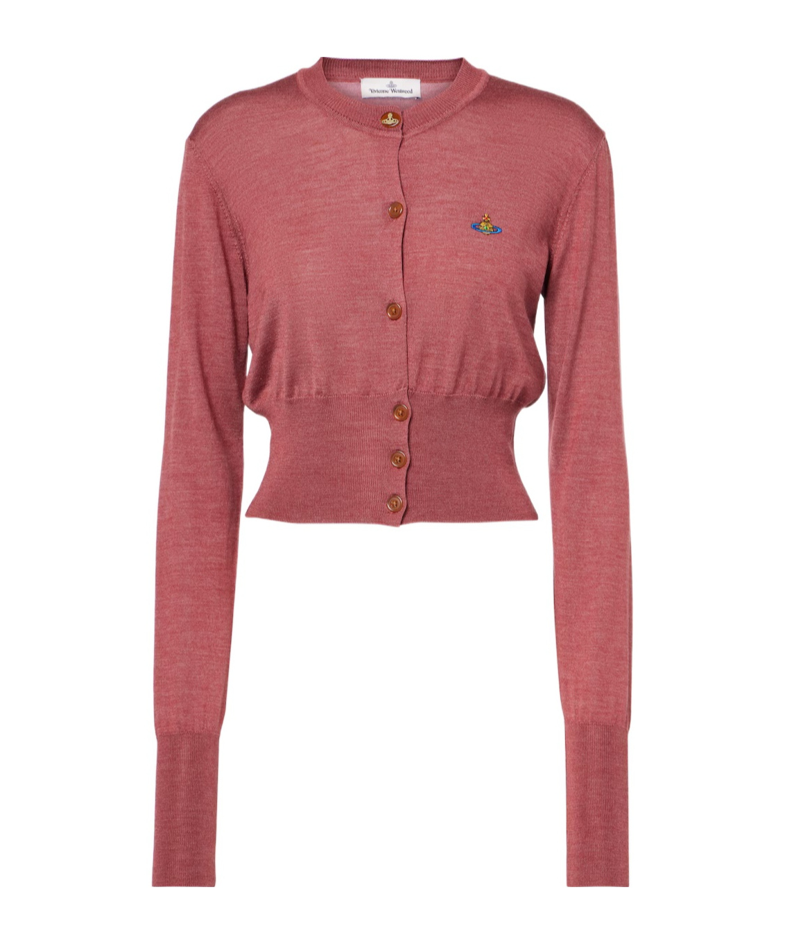 Vivienne Westwood Bea Cropped Wool And Silk Cardigan In Pink