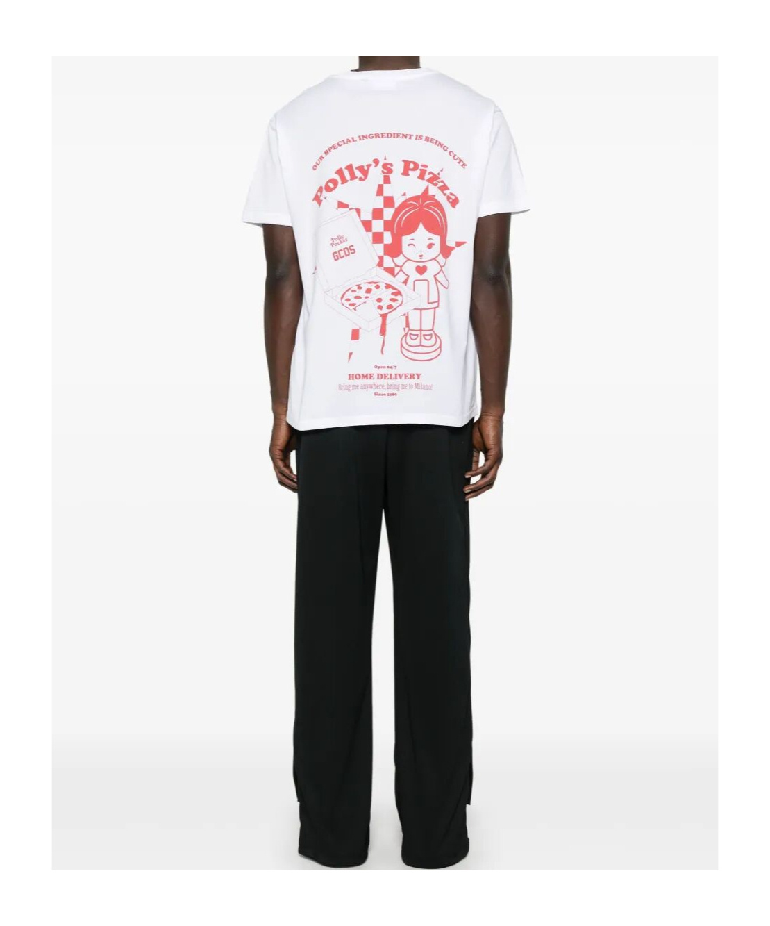Gcds Oversize T-shirt Polly Pocket Pizza In Optic White