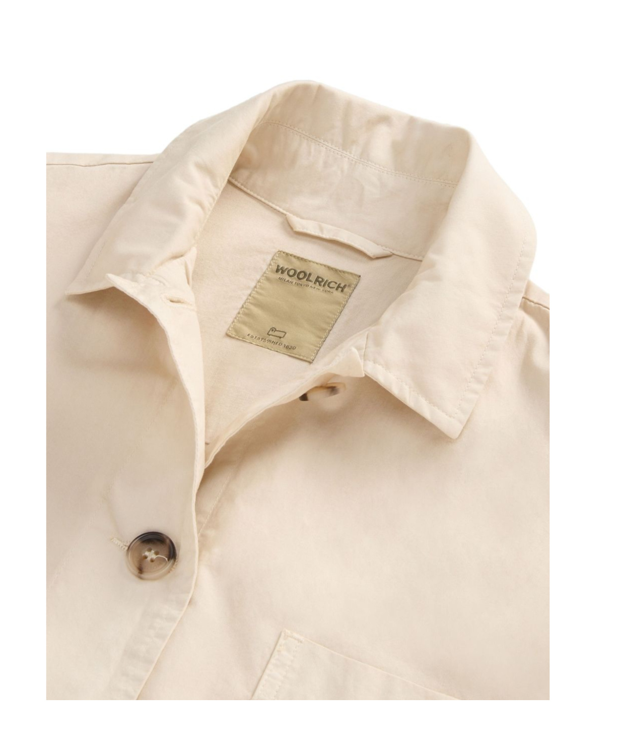 Woolrich Gabardine Overshirt In Nude