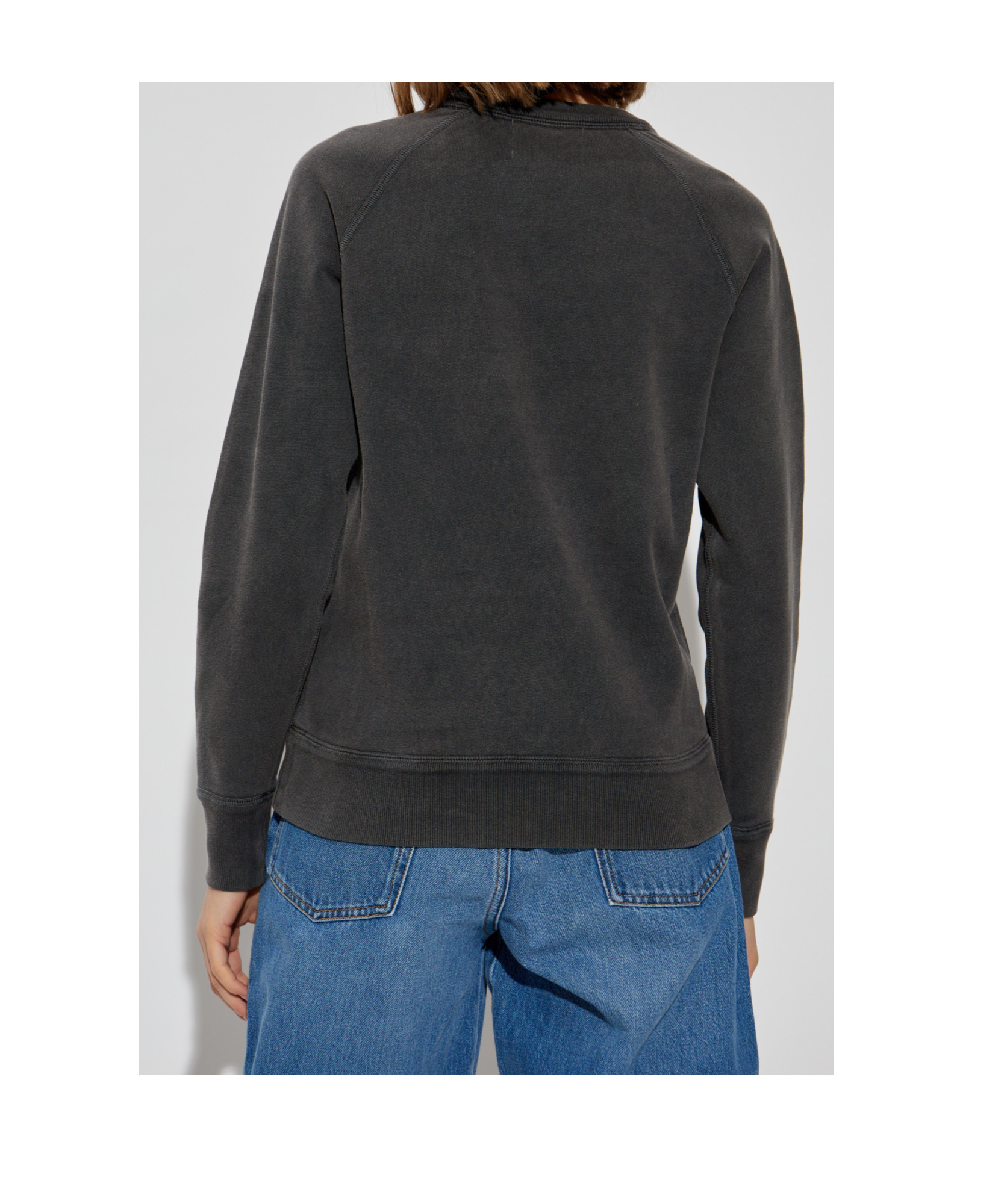 Isabel Marant Étoile Round-collar Long-sleeve Hoodie In Black
