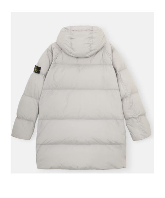 Stone Island Hooded Down Jacket In Gray