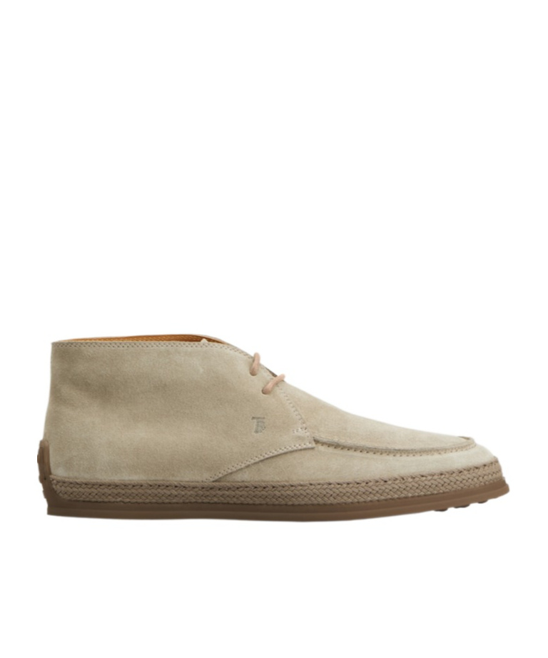 Tod's Suede Desert Boots In Nude