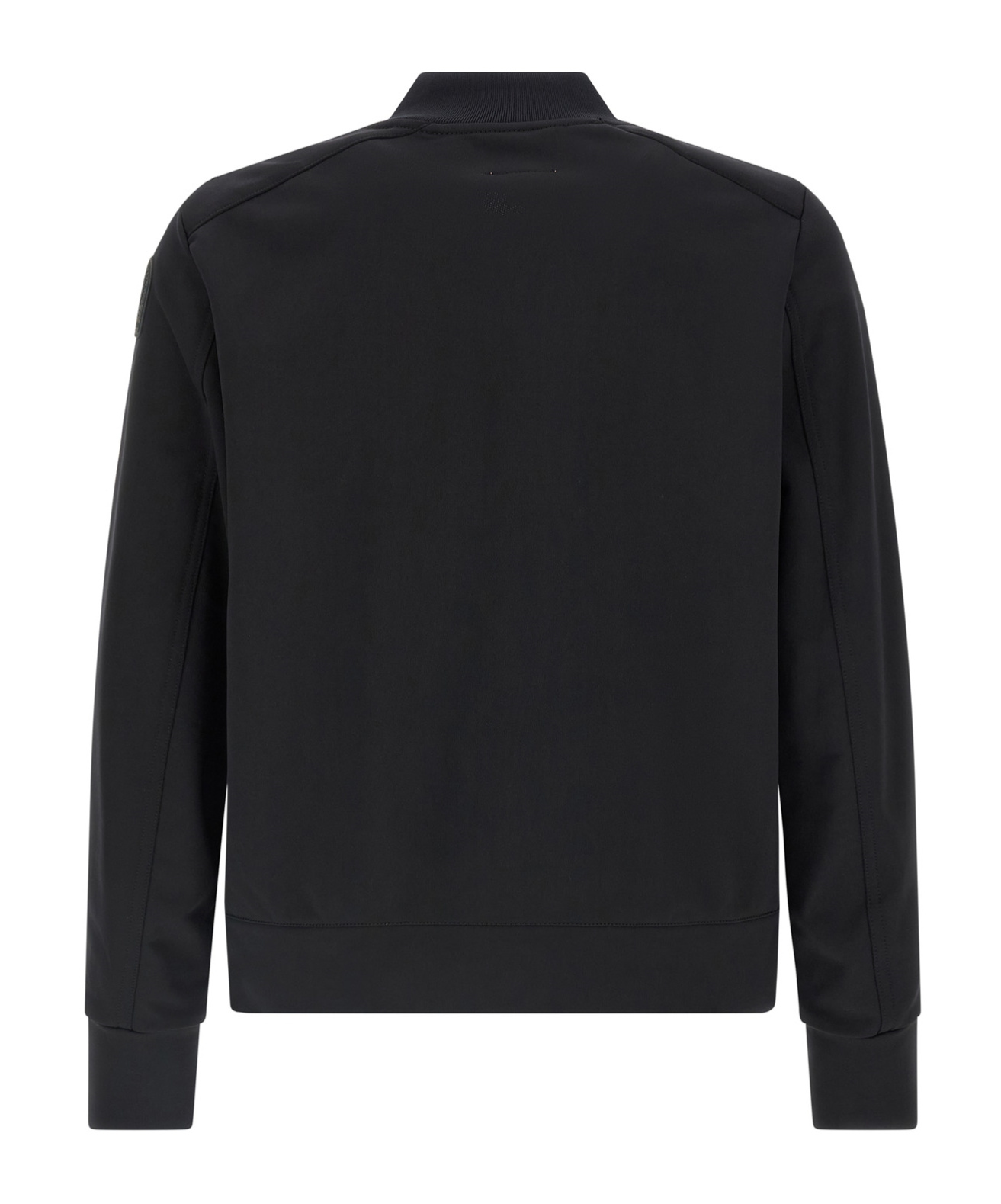 Parajumpers Ribbed Cuffs And Hem Sweatshirt With Zip Pocket In Black